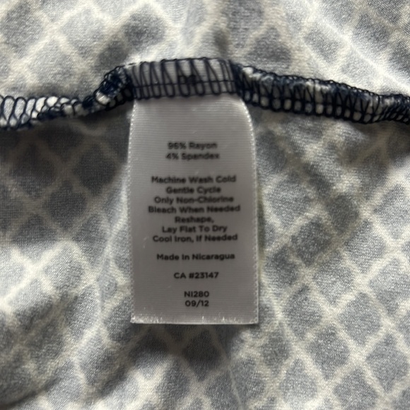 Talbots Surplice Wrap Blouse Navy White - Picture 7 of 7